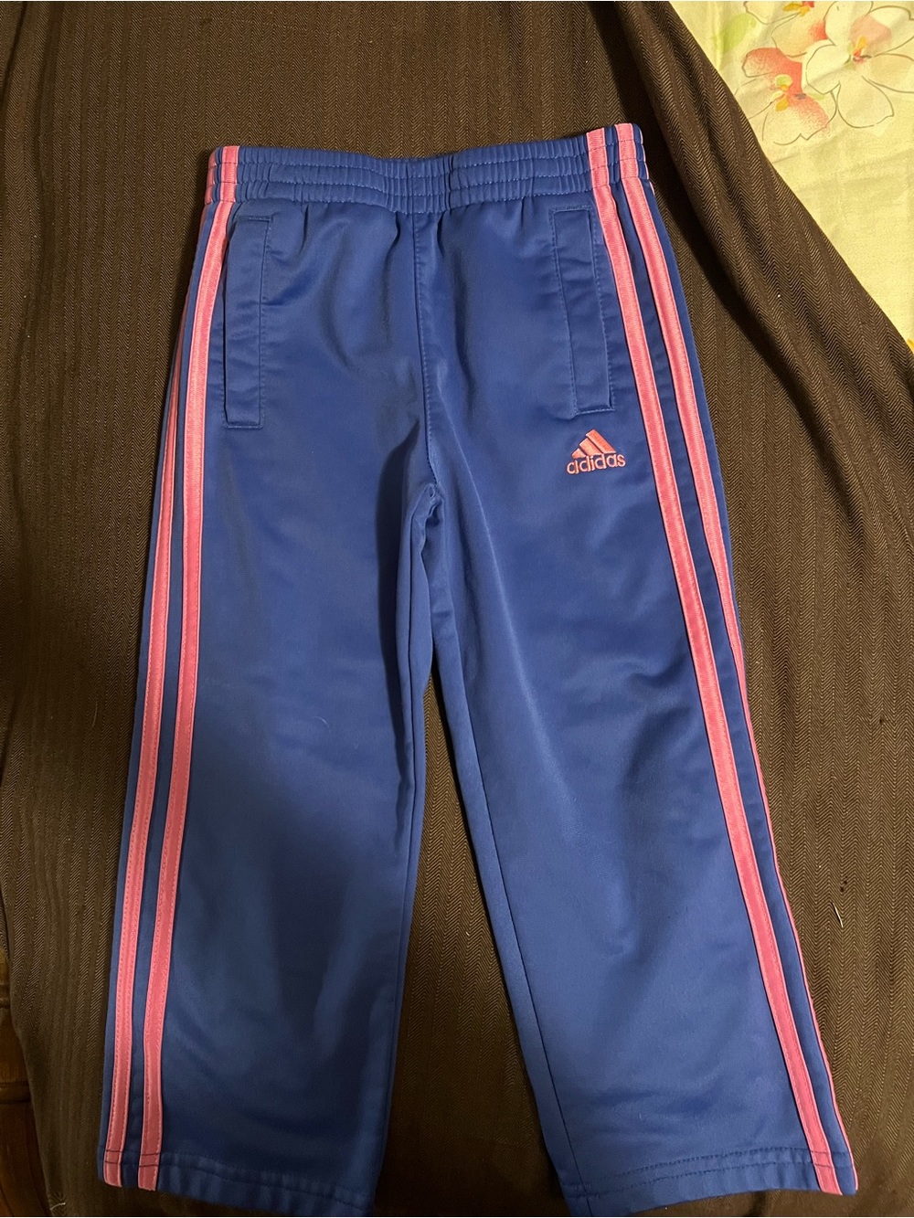 Adidas Kids' Blue and Pink Jogger Track Pants Size 4T little girl